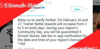 Klarstellung: 5 Sinnoh-Steine garantiert!