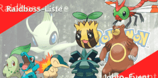 Liste der aktuellen Raidbosse im Johto-Event