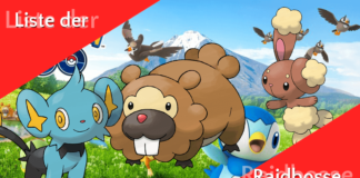 Liste der aktuellen Raidbosse seit Gen 4!