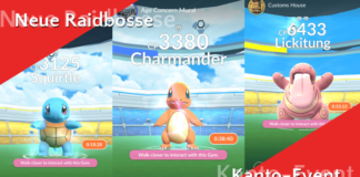 Liste neuer Raidbosse im Kanto-Event
