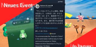Neues Event in den Tottori Sanddünen + Shiny Sandan