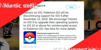 Niantic stellt Unterstützung für iOS 9 ein!