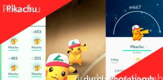 Pikachu mit Ashs Mütze durch Photobomb!