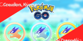 Shiny Cresselia, Groudon und Kyogre in Raids