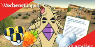 Vorbereitungen für den Community Day am 16. Juni mit Larvitar