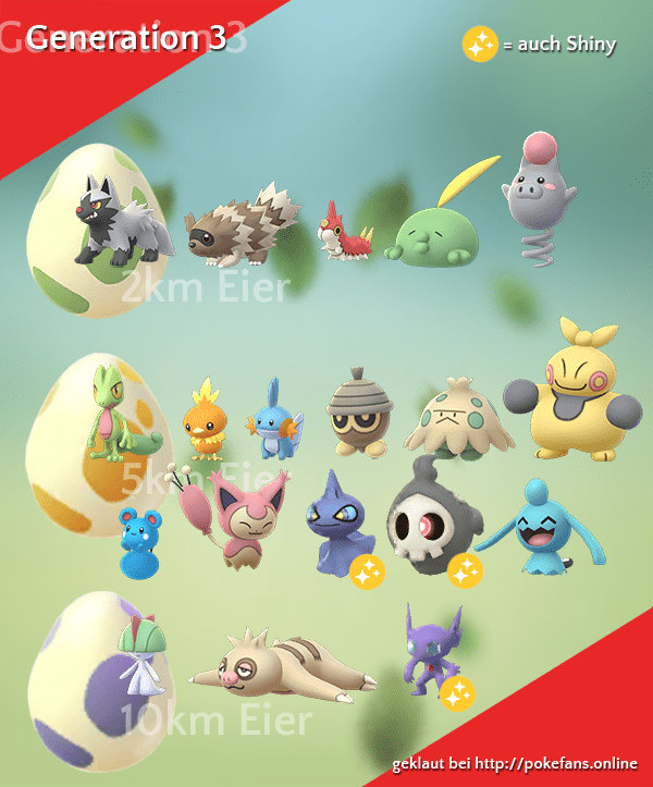 Welche Generation 3 Pokémon schlüpfen aus Eiern? 1