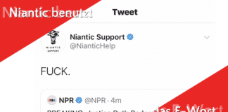 Niantic hat das F-Wort benutzt! F-Wort