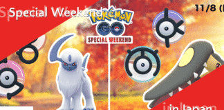 Pokémon GO Special Weekend 7-8. November in Japan Special Weekend