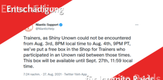 Entschädigung für Icognito Raids Entschädigung